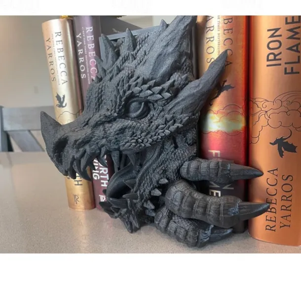 Bookshelf Dragon Decor, Fantasy Decoration, Home Ornament Display Piece, Bookshelf Stand with Dragon Design, Non-Electric