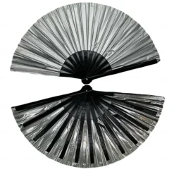 Boots on The Ground Fan Large Holographic Folding Hand Fan Line Dance Popping Fan, Clap Fans for Line Dancing Foldable Craft Holding Laser Colors Hand Fan