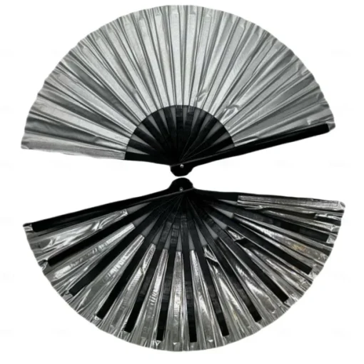 Boots on The Ground Fan Large Holographic Folding Hand Fan Line Dance Popping Fan, Clap Fans for Line Dancing Foldable Craft Holding Laser Colors Hand Fan