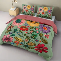 Botanical Floral Duvet Cover Set - Includes Duvet Cover and Pillowcases - Elegant Nature-Inspired Design - Soft and Comfortable Fabric - Perfect for Bedroom Decor