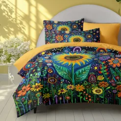 Botanical Floral Duvet Cover Set - Includes Duvet Cover and Pillowcases - Elegant and Nature-Inspired Design - Soft and Comfortable Fabric - Perfect for Bedroom Decor