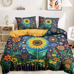 Botanical Floral Duvet Cover Set - Includes Duvet Cover and Pillowcases - Elegant and Nature-Inspired Design - Soft and Comfortable Fabric - Perfect for Bedroom Decor