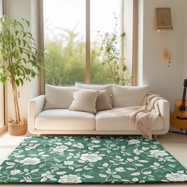 Botanical Green Area Rug Kitchen Mat Non-Slip Oil Proof Floor Mat Livingroom Rug Indoor Outdoor Mat Bedroom Decor Bathroom Mat Entrance Rug Door Mat Bird Tree of Life