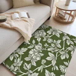 Botanical Green Area Rug Kitchen Mat Non-Slip Oil Proof Floor Mat Livingroom Rug Indoor Outdoor Mat Bedroom Decor Bathroom Mat Entrance Rug Door Mat Bird Tree of Life