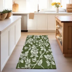 Botanical Green Area Rug Kitchen Mat Non-Slip Oil Proof Floor Mat Livingroom Rug Indoor Outdoor Mat Bedroom Decor Bathroom Mat Entrance Rug Door Mat Bird Tree of Life