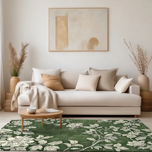 Botanical Green Area Rug Kitchen Mat Non-Slip Oil Proof Floor Mat Livingroom Rug Indoor Outdoor Mat Bedroom Decor Bathroom Mat Entrance Rug Door Mat Bird Tree of Life