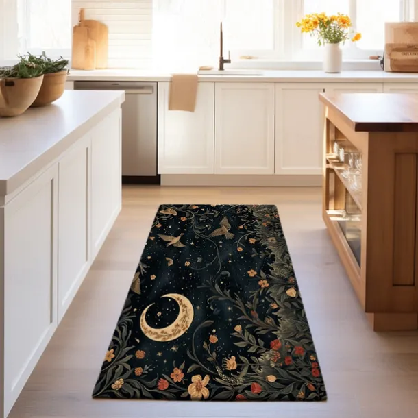 Botanical Night Area Rug Kitchen Mat Non-Slip Oil Proof Floor Mat Livingroom Rug Indoor Outdoor Mat Bedroom Decor Bathroom Mat Entrance Rug Door Mat Bird Tree of Life