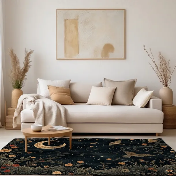 Botanical Night Area Rug Kitchen Mat Non-Slip Oil Proof Floor Mat Livingroom Rug Indoor Outdoor Mat Bedroom Decor Bathroom Mat Entrance Rug Door Mat Bird Tree of Life