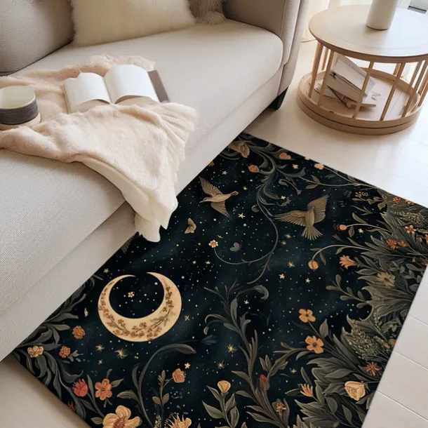 Botanical Night Area Rug Kitchen Mat Non-Slip Oil Proof Floor Mat Livingroom Rug Indoor Outdoor Mat Bedroom Decor Bathroom Mat Entrance Rug Door Mat Bird Tree of Life