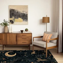 Botanical Night Area Rug Kitchen Mat Non-Slip Oil Proof Floor Mat Livingroom Rug Indoor Outdoor Mat Bedroom Decor Bathroom Mat Entrance Rug Door Mat Bird Tree of Life