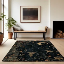 Botanical Night Area Rug Kitchen Mat Non-Slip Oil Proof Floor Mat Livingroom Rug Indoor Outdoor Mat Bedroom Decor Bathroom Mat Entrance Rug Door Mat Bird Tree of Life