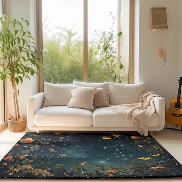 Botanical Night Area Rug Kitchen Mat Non-Slip Oil Proof Floor Mat Livingroom Rug Indoor Outdoor Mat Bedroom Decor Bathroom Mat Entrance Rug Door Mat Bird Tree of Life