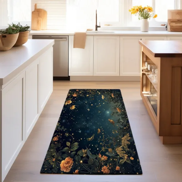 Botanical Night Area Rug Kitchen Mat Non-Slip Oil Proof Floor Mat Livingroom Rug Indoor Outdoor Mat Bedroom Decor Bathroom Mat Entrance Rug Door Mat Bird Tree of Life