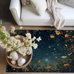 Botanical Night Area Rug Kitchen Mat Non-Slip Oil Proof Floor Mat Livingroom Rug Indoor Outdoor Mat Bedroom Decor Bathroom Mat Entrance Rug Door Mat Bird Tree of Life