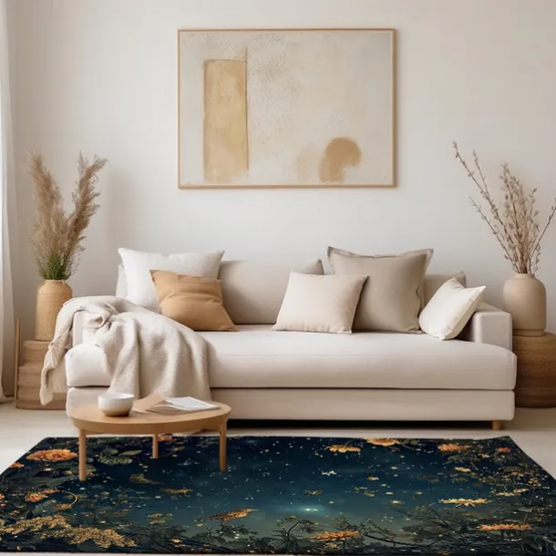 Botanical Night Area Rug Kitchen Mat Non-Slip Oil Proof Floor Mat Livingroom Rug Indoor Outdoor Mat Bedroom Decor Bathroom Mat Entrance Rug Door Mat Bird Tree of Life