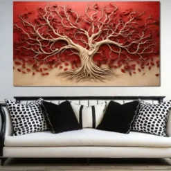 Botanical Wall Art Canvas Tree of Life Prints and Posters Pictures Decorative Fabric Painting For Living Room Pictures No Frame