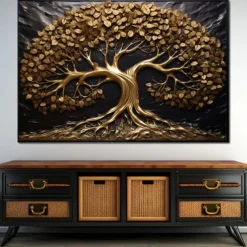 Botanical Wall Art Canvas Tree of Life Prints and Posters Pictures Decorative Fabric Painting For Living Room Pictures No Frame