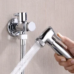 Brass Bathroom Sink Faucet,Single Handle One Hole Self-Cleaning Handheld bidet Sprayer with Cold Water Only