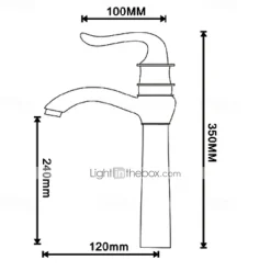 Brass Bathroom Sink Faucet,Waterfall Antique Brass Widespread Water Flow Single Handle One Hole Bath Taps with Hot and Cold Switch
