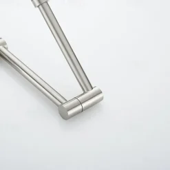 Brass Kitchen Faucet, Wall Mounted Pot Filler Single Handle One Hole Nickel Brushed Rotatable and Pre Rinse Kitchen Taps with Cold Water Only