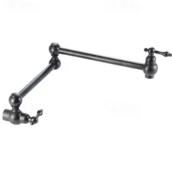 Brass Kitchen Faucet，Two Handles One Hole Antique Copper Pot Filler Wall Mounted Foldable Widespread Kitchen Taps
