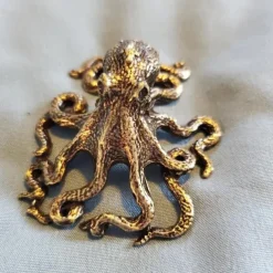 Brass Octopus Tea Pet - Solid, Creative Design for Prosperity & Wealth Attraction, Pure Copper Tea Ceremony Accessory
