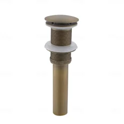 Brass Pop Up Sink Drain Stopper with Overflow Bathroom Faucet Vessel Vanity Sink Drainer