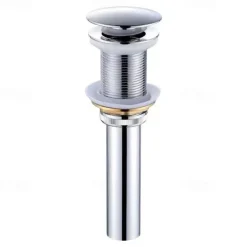 Brass Pop Up Sink Drain Stopper with Overflow Bathroom Faucet Vessel Vanity Sink Drainer