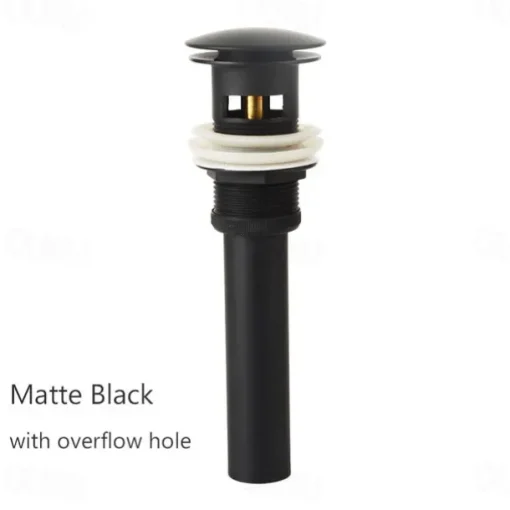 Brass Pop Up Sink Drain Stopper with Overflow Bathroom Faucet Vessel Vanity Sink Drainer