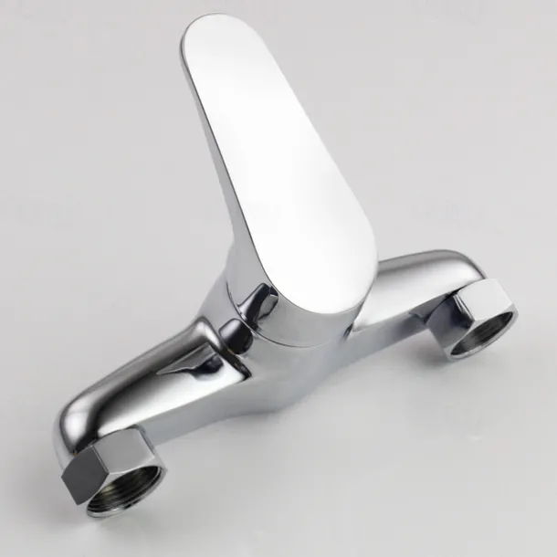 Brass Shower System Faucet Combo Set, Wall Mounted Tub and Bath Shower Mixer Taps Chrome Shower Ceramic Valve with Hot and Cold Water