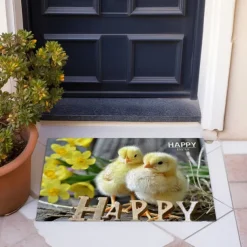 Breaking Egg Easter Doormat Floor Mats Washable Rugs Kitchen Mat Non-Slip Oil Proof Rug Indoor Outdoor Mat Bedroom Decor Bathroom Mat Entrance Rug