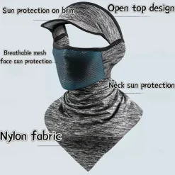 Breathable Sunscreen Ice Silk Face Mask with Neck Gaiter for Outdoor Activities