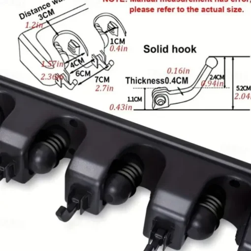 Broom Holder, Wall Mounted Garden Tool Organizer, Home Laundry Room, Kitchen, Closet, Shed, Garage Organization And Storage Utility Rack, 5 Slots & 6 Hooks, Rake, Shovel, Mop Hanger
