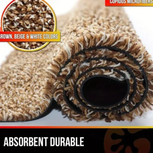 Brown Magic Doormat Super Absorbs Mud Rubber Back Door Mat Non-Slip Indoor Outdoor Low Profile Machine Washable Pet Shoe Scraper Carpet Rug For Entryway