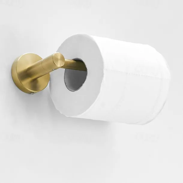 Brushed Brass Towel holder Bathroom Accessory Set Include Towel Bar Robe Hook and Towel Ring New Design Modern Stainless Steel Material Wall Mounted Golden 3pcs