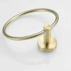 Brushed Brass Towel holder Bathroom Accessory Set Include Towel Bar Robe Hook and Towel Ring New Design Modern Stainless Steel Material Wall Mounted Golden 3pcs