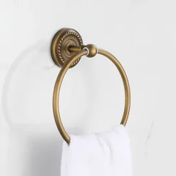 Brushed Brass Towel Holder Towel Ring Wall Mounted Antique Brass Toilet Towel Ring Bath Hand Towel Holder Bathroom Accessories Bath Hardware
