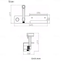 Brushed Gold Bidet Sprayer Concealed Button Brass Valve with Commodity Shelf Paper Holder Plastic Sprayer PVC Hose Grey