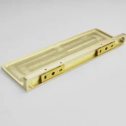 Brushed Golden Bathroom Shelf Brass Wall Mounted Metal Floating Rectangle Shelf 1PC