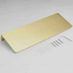 Brushed Golden Bathroom Shelf Brass Wall Mounted Metal Floating Rectangle Shelf 1PC