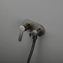 Brushed Grey Bidet Sprayer set wall Bidet shower Hot And Cold bidet Bathroom Solid Brass Shattaf Shower Faucet mixer tap