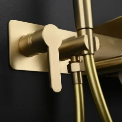 Brushed Grey Bidet Sprayer Concealed Button Brass Valve with Commodity Shelf Paper Holder Plastic Sprayer PVC Hose