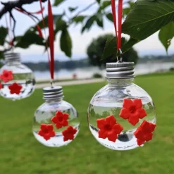 Bulb Hummingbird Hanging Feeders for Yard Birds Feeders Yard Birds Feeders Supplies Bird Water Drinking Tool Jar Hummingbird Feeders for Outdoors Hanging