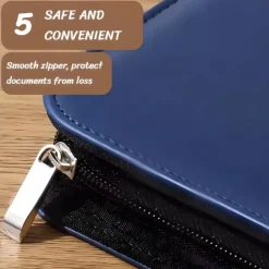 Business Bag Vegan Leather Business Portfolio with Zipper Padfolio All-in-One. Smartest Protective Tablet Sleeve, Presentation Slot, Calculator, Card Storage, Writing Pad