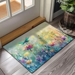 Butterfly Flowers Doormat Non-Slip Oil Proof Rug Indoor Outdoor Mat Bedroom Decor Bathroom Mat Entrance Rug Door Mat
