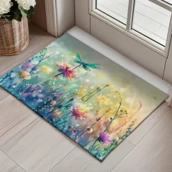 Butterfly Flowers Doormat Non-Slip Oil Proof Rug Indoor Outdoor Mat Bedroom Decor Bathroom Mat Entrance Rug Door Mat