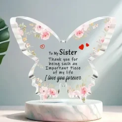 Butterfly Shaped Acrylic Decorative Plate - Perfect Gift for Grandma, Aunts, Sisters, and Mom - Ideal for Birthdays, Christmas, Mother's Day, and Thanksgiving