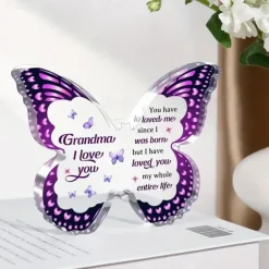 Butterfly Shaped Acrylic Decorative Plate - Perfect Gift for Grandma, Aunts, Sisters, and Mom - Ideal for Birthdays, Christmas, Mother's Day, and Thanksgiving
