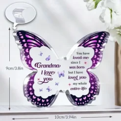 Butterfly Shaped Acrylic Decorative Plate - Perfect Gift for Grandma, Aunts, Sisters, and Mom - Ideal for Birthdays, Christmas, Mother's Day, and Thanksgiving