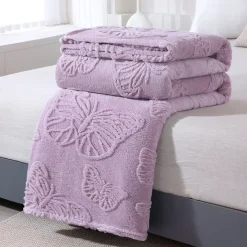 Butterfly Tuff Velvet Bed Blanket - Luxuriously Soft and Elegant - Intricate Butterfly Design for a Touch of Nature - Cozy and Warm for All-Season Comfort - High-Quality, Durable Velvet Fabric
